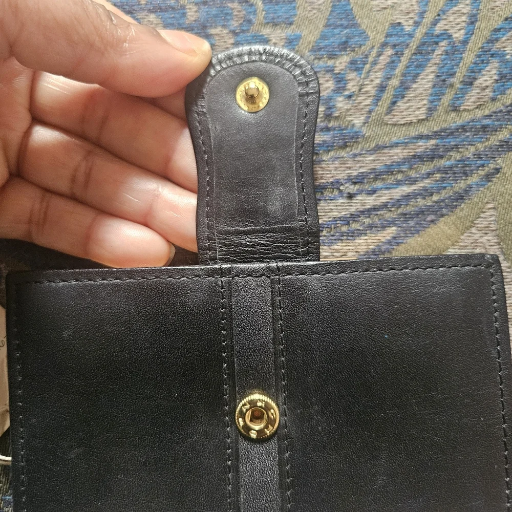 RARE Burberrys Black Leather Bifold Wallet Equestrian Knight Made In Japan - Picture 13 of 16